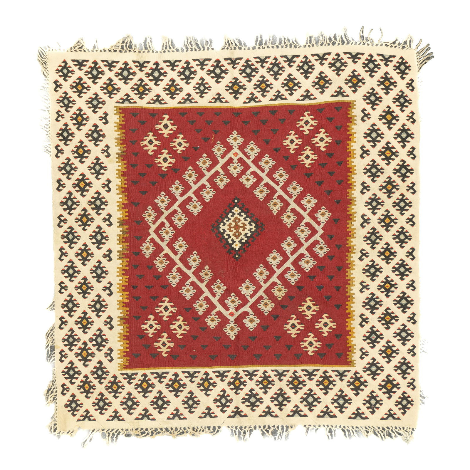 Vintage Turkish Kilim Rug 4'5" x 4'6" (1.35 x 1.37 M) (1 of 5)