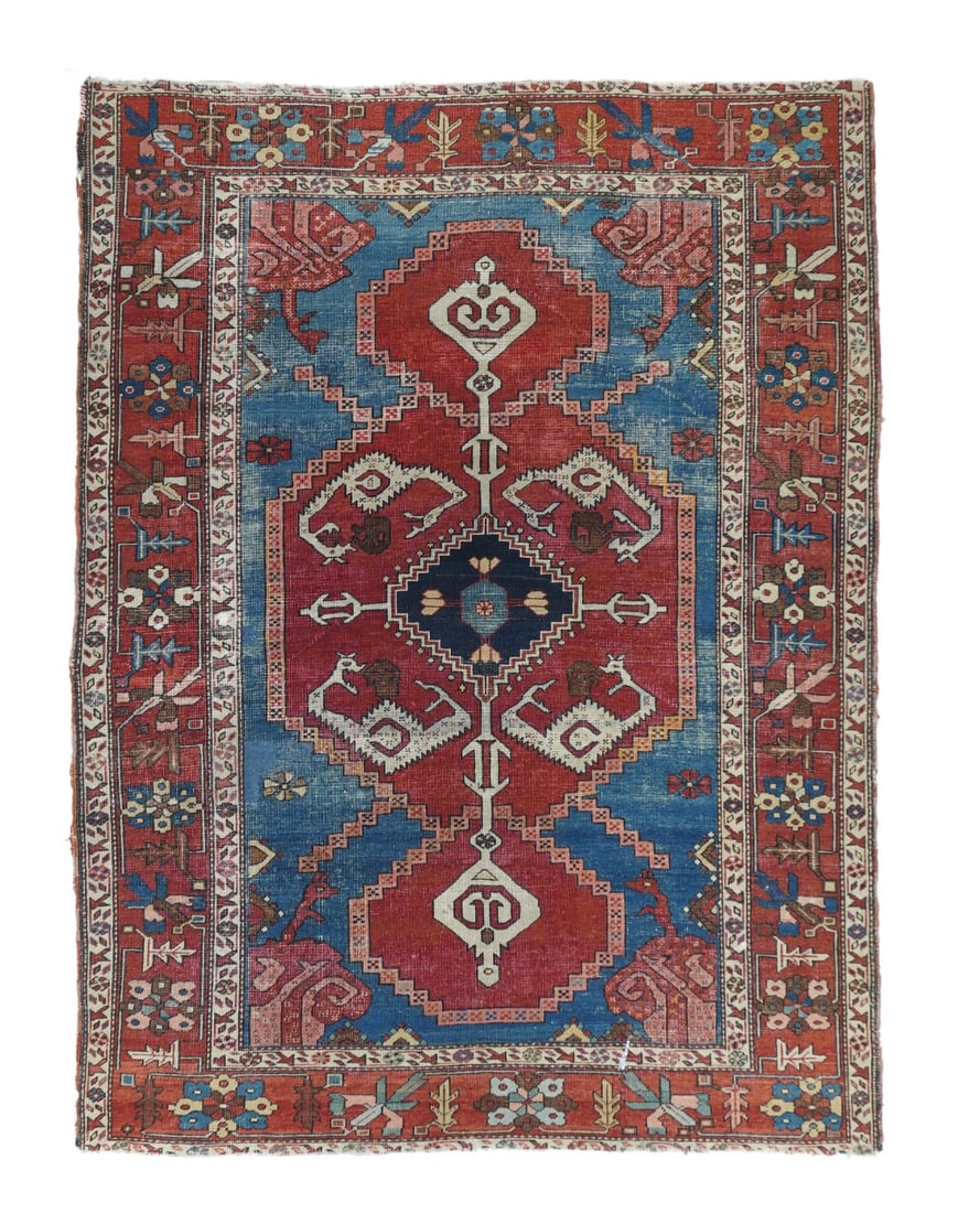 Bakhshayesh Rug 4'10" x 6'5" (1.47 x 1.96 M): Antique Persian Bakhshayesh