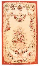 Vintage French Aubusson 4'5 x 8'10" (1.35 x 2.69 M)
