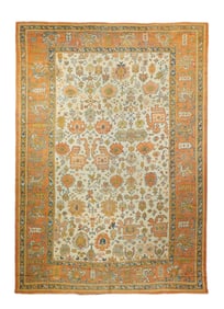Antique Turkish Oushak 9'0'' x 13'5'' (2.74 x 4.09 M)