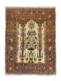 Antique Hajijalili Tabriz 4'5" x 5'11" (1.35 x 1.80 M)