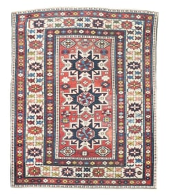 Antique Lezgi 3'8" x 4'6" (1.12 x 1.37 M)