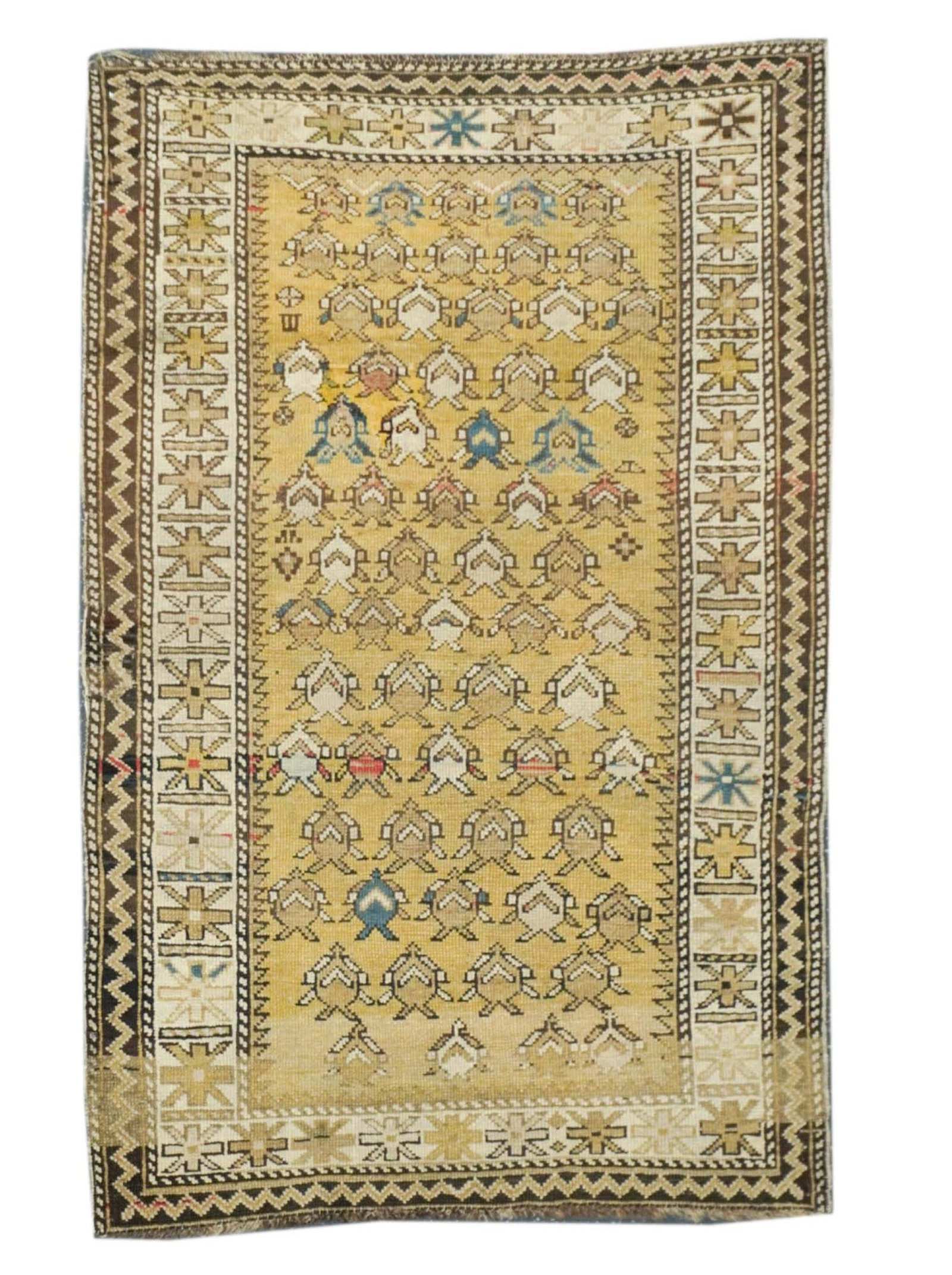 Antique Shirvan Rug 3'5" x 5'2" ( 1.04 x 1.60 M) (1 of 5)