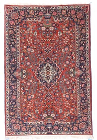 Vintage Persian Kashan  Rug 4'4'' x 6'10'' (1.32 x 2.08 M)