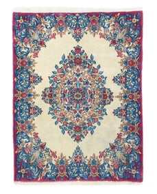 Vintage Persian Kerman Rug 3'11" x 5'3" (1.19 x 1.60 M)
