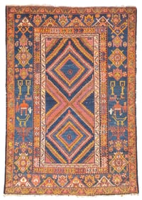 Antique Persian Malayer Rug 3'5" x 4'11" (1.04 x 1.50 M)