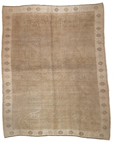 Antique Turkish Oushak Rug 7'5" x 9'2' (2.26 x 2.79 M)