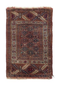 Antique Caucasian Turkeman Rug 2'11'' x 4'5'' (0.89 x 1.35 M)