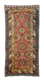 Antique Caucasian Rug 3'8" x 8'1" (1.12 x 2.46 M)