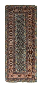 Antique Caucasian Kuba  Rug 3'7" x 8'3" (1.09 x 2.51 M)