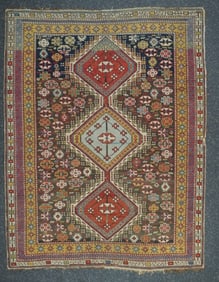 Antique Caucasian Shirvan Rug 3'9" x 4'11" (1.14 x 1.50 M)
