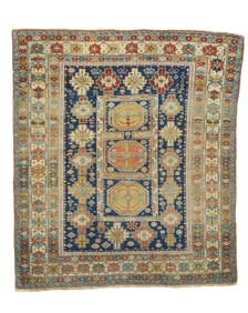 Antique Caucasian Kuba Rug 3'10" x 4'5" (1.17 x 1.35 M)