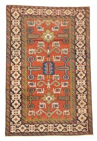 Antique Cacasian Perpedil Rug 3'5" x 5'3" (1.04 x 1.60 M)