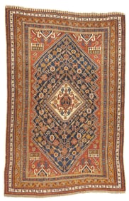 Antique Persian Qashqai Rug 4'7" x 7'2 (1.40 x 2.18 M)