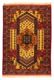 Fine Vintage Afghan Tribal Rug 3'7" x 5'5" (1.09 x 1.65 M)