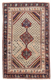 Antique Persian Qashqai Rug 3'4" x 5'3" (1.02 x 1.60 M)