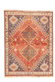 Vintage Persian Qashqai Rug 4' x 5'4" (1.22 x 1.63 M)