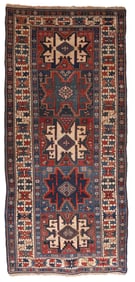 Antique Caucasian Shrivan Rug 4'0'' x 9'2'' (1.22 x 2.79 M)