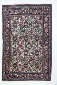 Antique Persian Dabir Kashan Rug 4'4'' x 6'10'' (1.32 x 2.08 M)