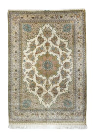 Vintage Turkish Silk Hereke Rug 6'6'' x 9'6'' (1.98 x 2.90 M)