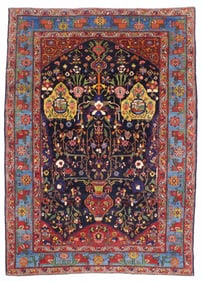 Antique Persian Bakhtiari Rug 5'5" x 7'7" (1.65 x 2.31 M)