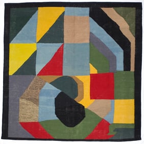 Vintage After Sonia Delaunay Design Rug 6'2" x 6'2" (1.88 x 1.88 M)
