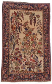 Antique Persian Kashan Rug 4'2" x 6'11" (1.27 x 2.11 M)
