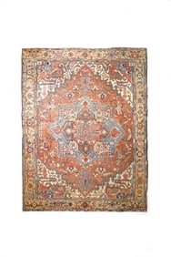 Antique Persian Serapi Rug 9'4" x 12'4" (2.84 x 3.76 M)