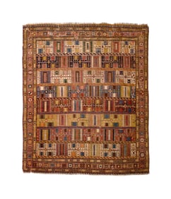 Antique Persian Qashqai Foundation Rug 6' x 7'1" (1.83 x 2.16 M)