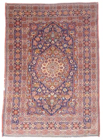 Antique Persian Kashan Rug 4' x 5'9" (1.22 x 1.75 M)