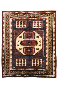 Antique Caucasian Kazak Rug 4'10" x 5'9" (1.47 x 1.75 M)