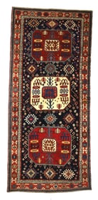 Antique Caucasian Akstafa Long Rug 4'2" x 9'3" (1.27 x 2.82 M)