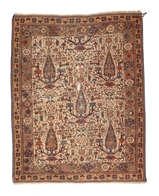 Antique Persian Malayer Rug 4'1" x 5'3" (1.24 x 1.60 M)