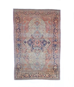 Antique Persian Mohtasham Kashan Rug 4'5" x 6'8" (1.35 x 2.03 M)