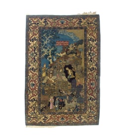 Antique Persian Pictorial Tabriz Rug 5'5" x 8' (1.65 x 2.44 M)