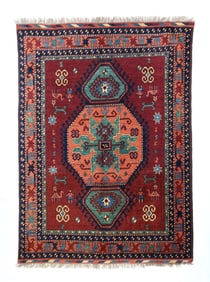 Vintage Afghan Kazak Rug 5'4" x 7'1" (1.63 x 2.16 M)
