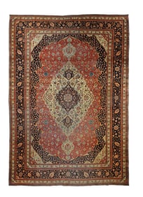 Antique Persian Mohtasham Kashan Rug 9' x 12'6" (2.74 x 3.81 M)