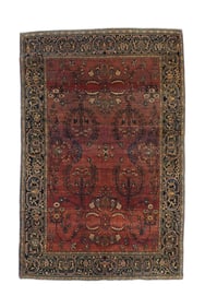 Antique Persian Mohajeran Sarouk Rug 4'4" x 6'6" (1.32 x 1.98 M)