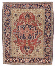 Antique Persian Serapi Rug 4'10" x 6'2" (1.47 x 1.88 M)