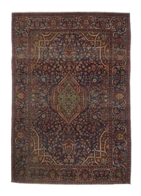 Antique Persian Mohtasham Kashan Rug 4'2" x 6'6" (1.27 x 1.98 M)