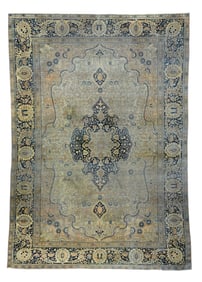 Antique Persian Mohtesham Kashan Rug 6'11" x 10'2" (2.11 x 3.10 M)