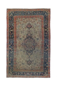 Antique Persian Mohtasham Kashan Rug 4'5" x 6'10" (1.35 x 2.08 M)