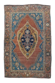 Antique Persian Bakhshaish Rug 4'3" x 6'8" (1.30 x 2.03 M)