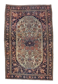 Antique Persian Farahan Sarouk Rug 4'4" x 6'7" (1.32 x 2.01 M)