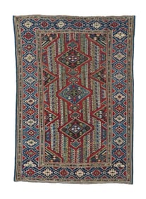 Antique Caucasian Kuba Rug 3'3" x 4'6" (0.99 x 1.37 M)