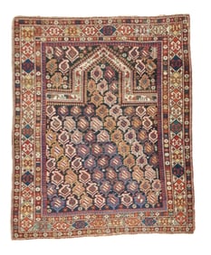 Antique Dagestan Maraseli Rug 3'8" x 4'6" (1.12 x 1.37 M)