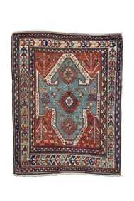 Antique Sevan Kazak Rug 5'2" x 6'7" (1.57 x 2.01 M)