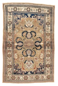 Antique Persian Habibi Abad Rug 4'2" x 6'5" (1.27 x 1.96 M)