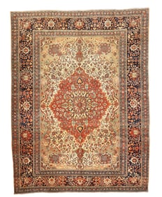 Antique Persian Mothasham Kashan Rug 8'7" x 11'4" (2.62 x 3.45 M)