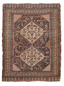 Antique Persian Qashqai Rug 4'9" x 6'4" (1.45 x 1.93 M)